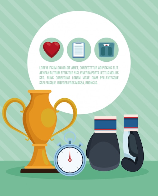 Fitness and health elements infographic concept