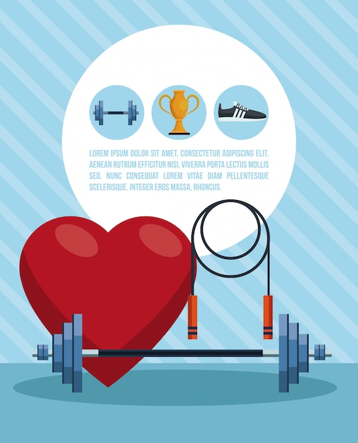 Fitness and health elements infographic concept