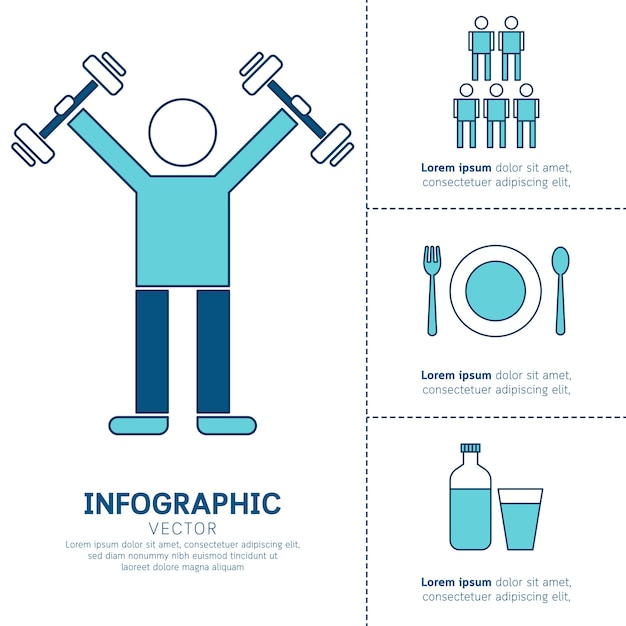 Fitness and healthy infographic.