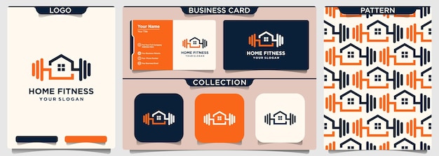 Fitness house logo template design vettoriale