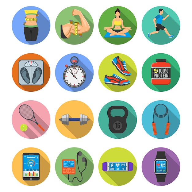 Fitness icon set