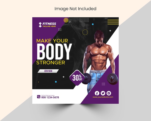 Vettore modelli di banner per annunci instagram fitness