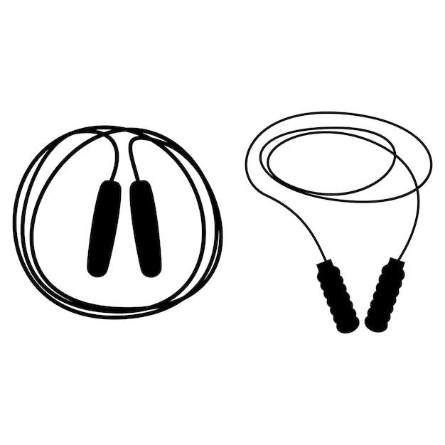 Fitness jump rope silhouette in actie