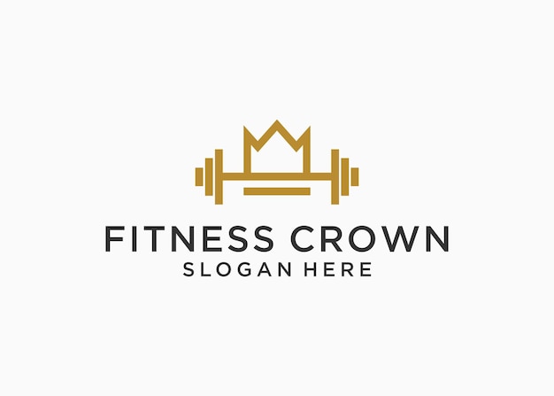 fitness king logo design vector illustration template