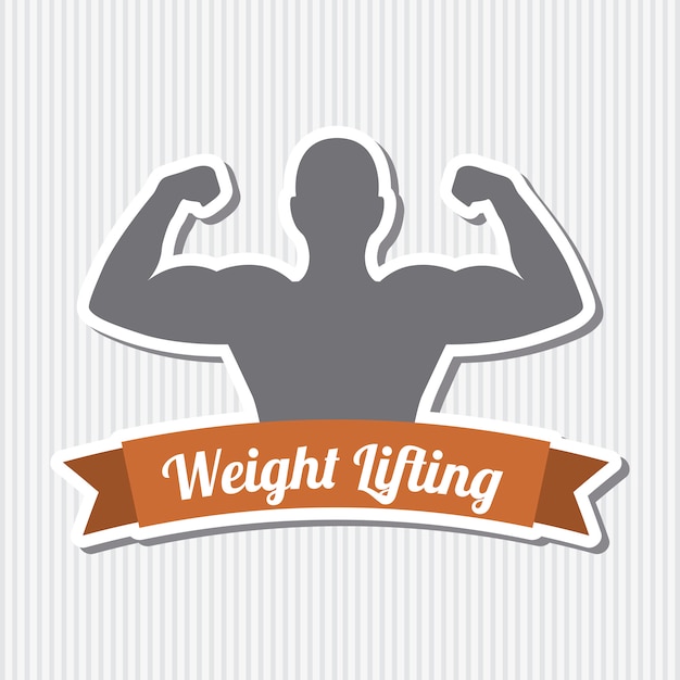fitness label over gray background vector illustration
