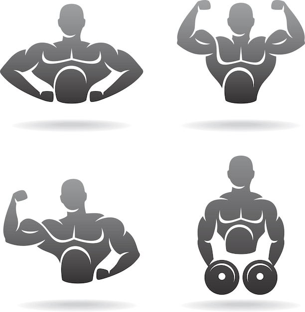 Vector fitness labels and icons set vector