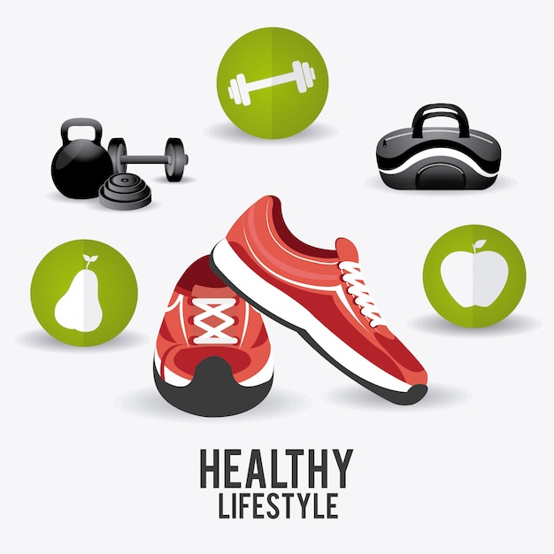 Vector fitness lifestyle design.