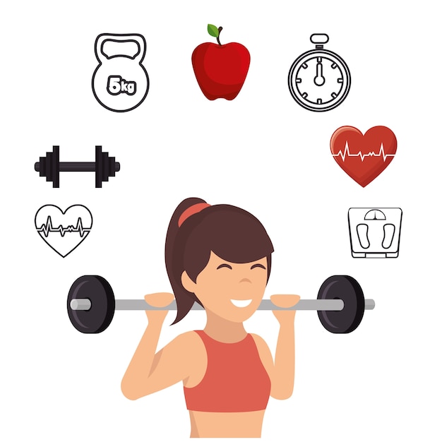 Premium Vector  Fitness lifestyle elements icons