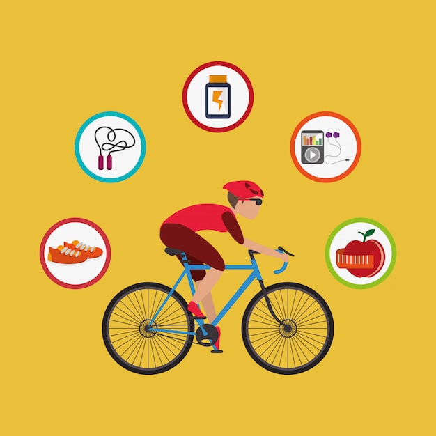 Fitness lifestyle related icons image