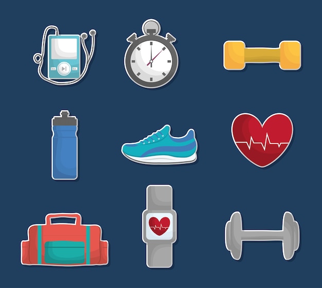 fitness lifestyle related icons