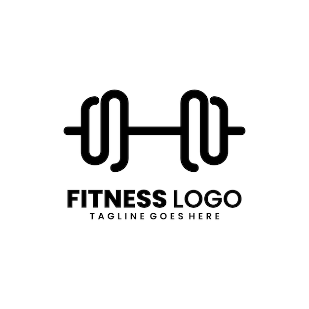 Fitness line art logo design