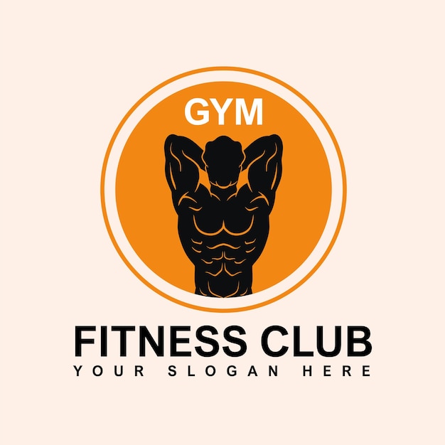 Vettore logo fitness barbell logo sollevamento pesi logo gym log fitness silhouette
