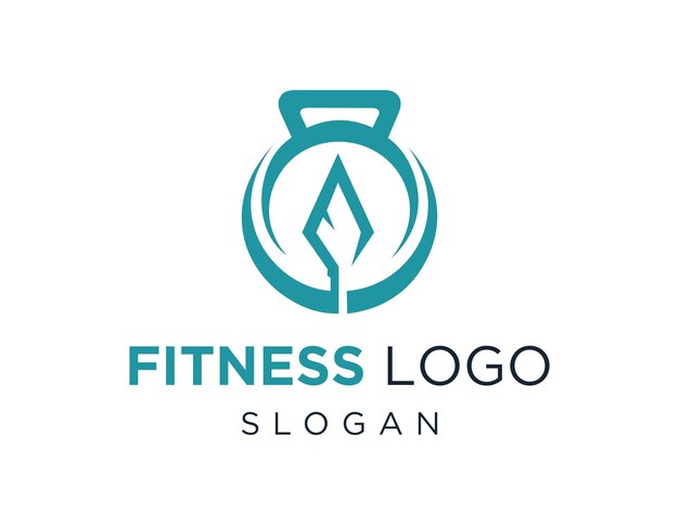 Дизайн логотипа фитнеса, созданный с использованием приложения Corel Draw 2018 с белым фоном