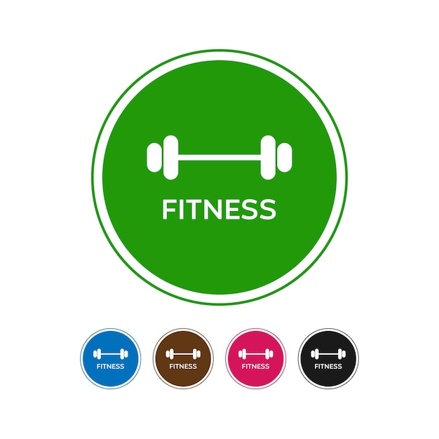 Disegno del logo fitness manubri icona del logo design