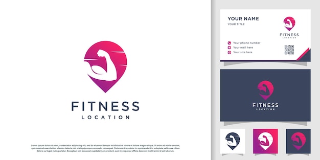 Fitness logo design vector with creative element concept