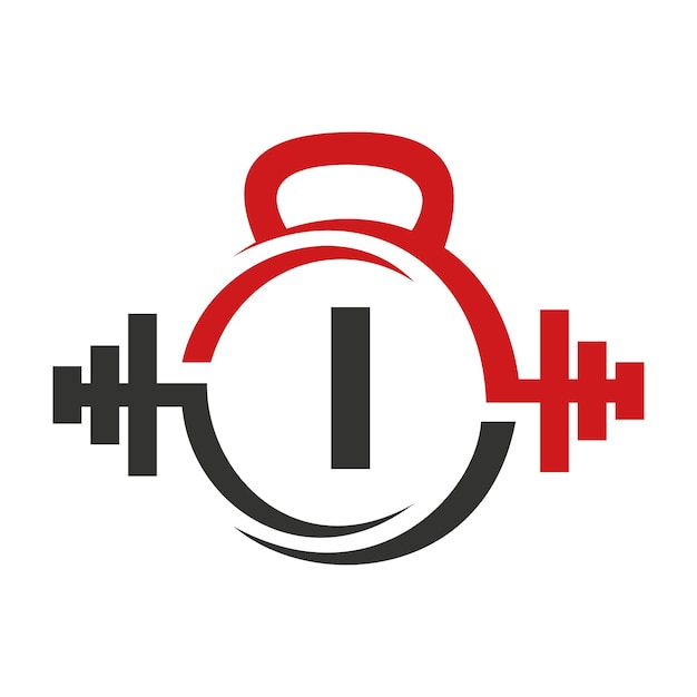 Logo fitness sulla lettera i modello vettoriale segno palestra e fitness i