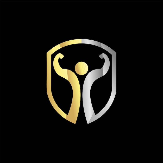 fitness-logo met schildconcept