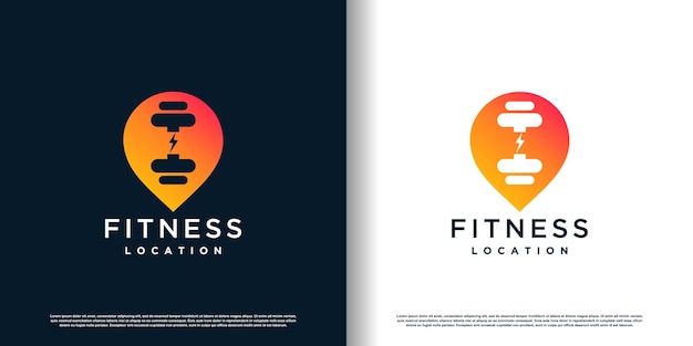 Fitness logo ontwerp met creatief concept premium vector