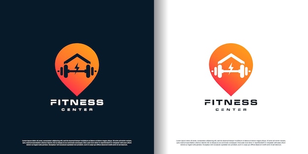 Fitness logo ontwerp met creatief concept premium vector