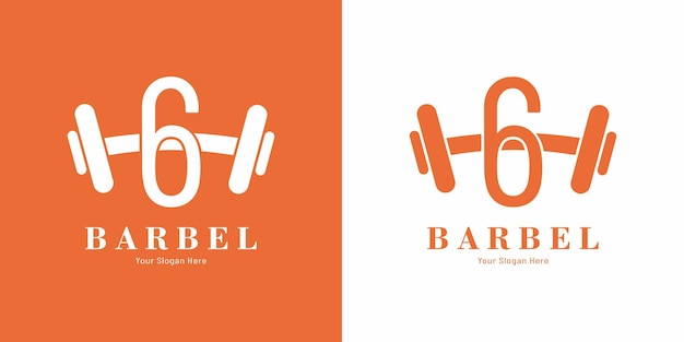 Fitness Logo-ontwerp met nummer 6