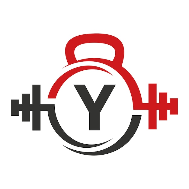 Fitness-logo op Letter Y Gym en Fitness Y Letter Sign Vector Template