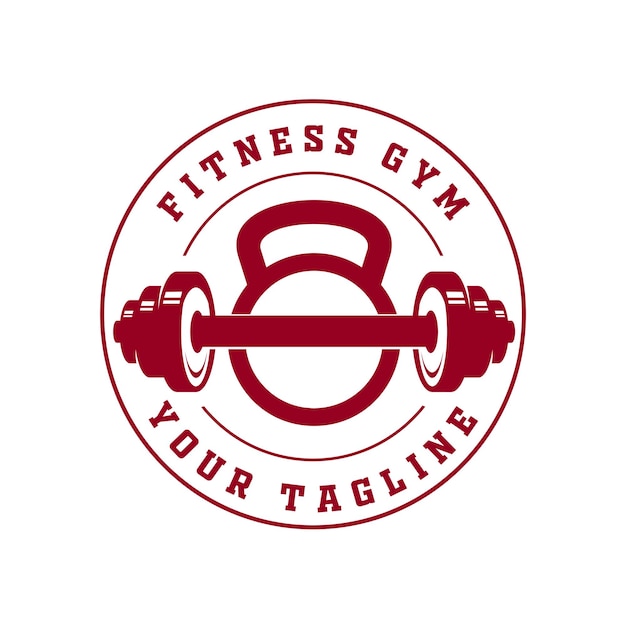 Fitness logo sjabloon vlakke stijl