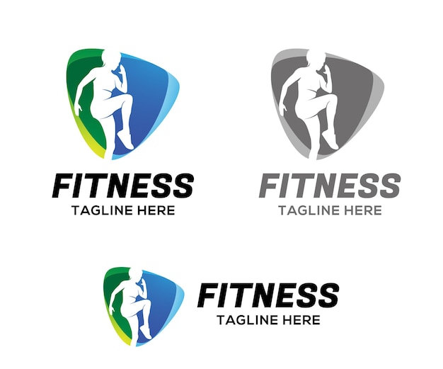 Vector fitness logo template design