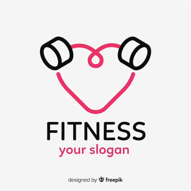 Vector fitness logo template flat style