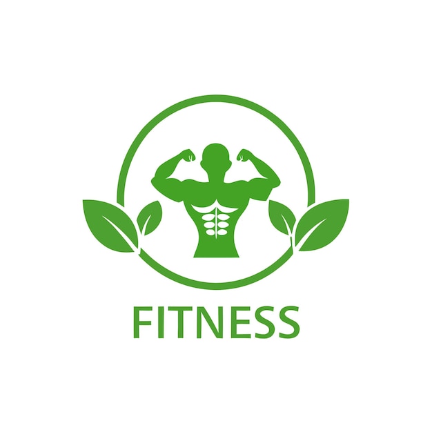 피트니스 로고 템플릿 백색 배경