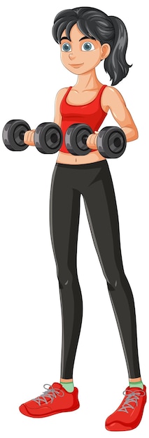 Fitness meisje liften dumbbells
