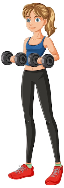 Fitness meisje liften dumbbells