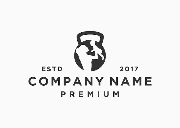 피트니스 엄마 로고 디자인 벡터 일러스트 템플릿