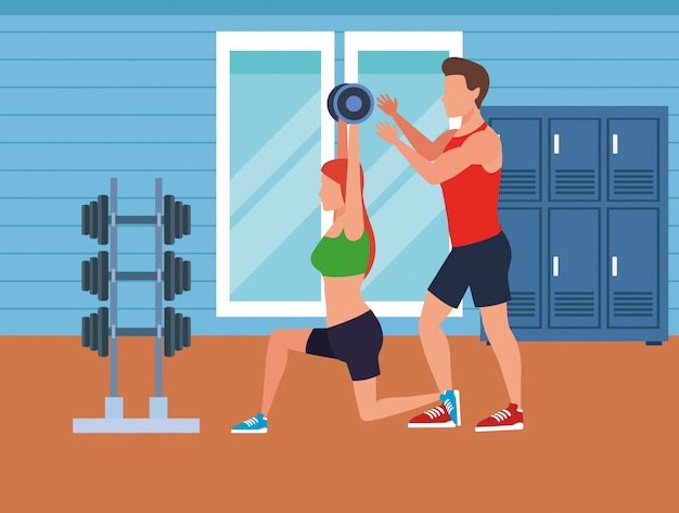 Fitness people and gym