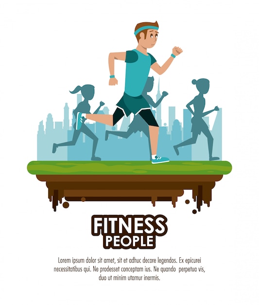 Vettore poster di persone di fitness