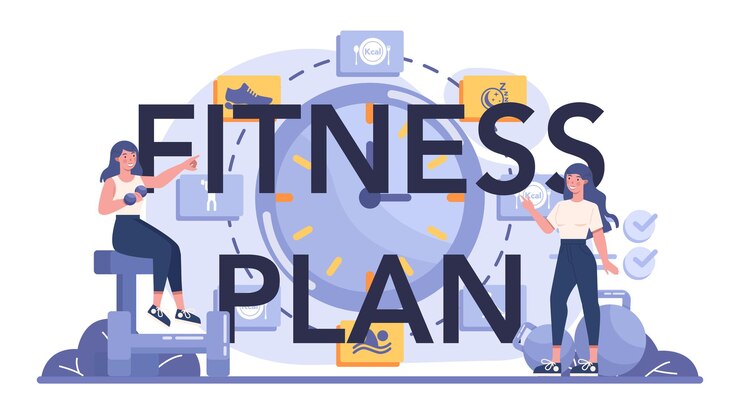 Vector fitness plan typographic header