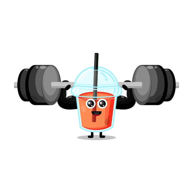 Fitness plastic sap beker karakter schattig logo