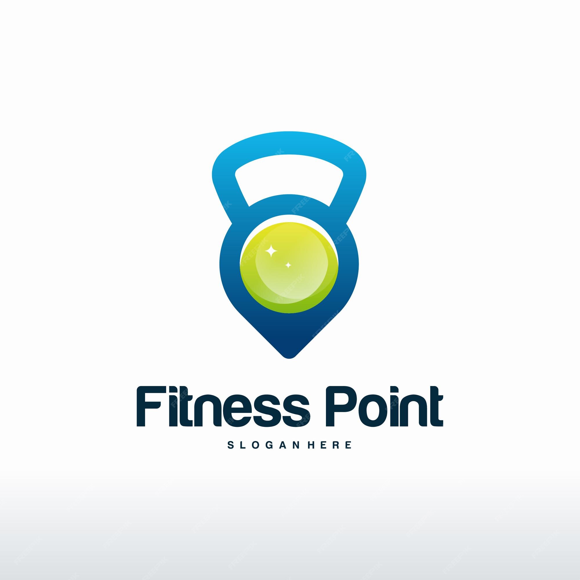 Fitness gps map pin pointer Gym logo design template, design for