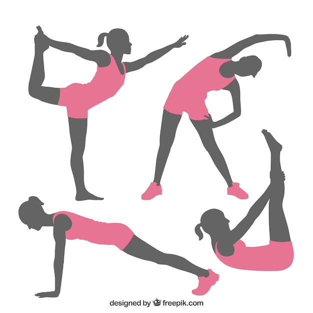 Fitness poses silhouetten