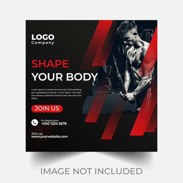 Fitness post design premium Vector