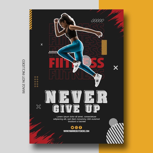 Vettore poster di fitness con foto