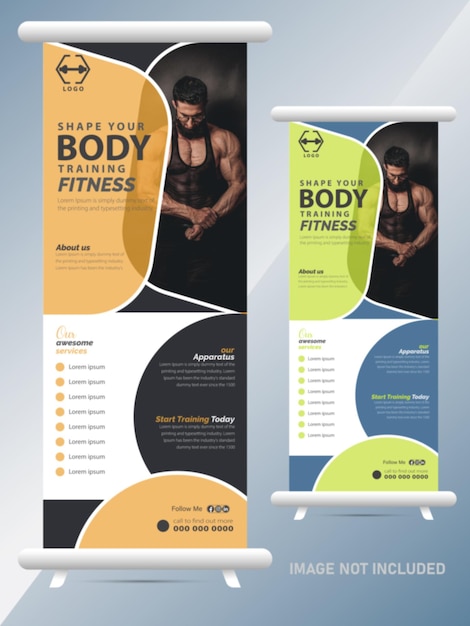 Fitness rack card dl flyer template design