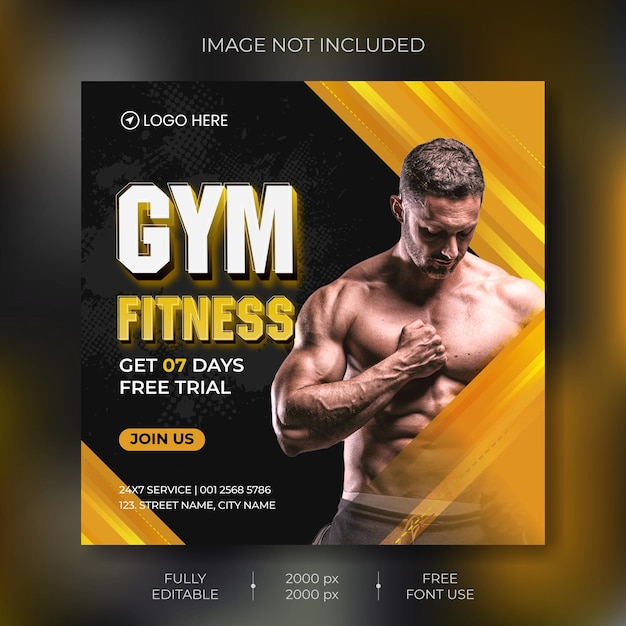 Modello di banner per social media fitness vector premium