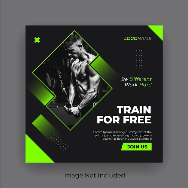 Fitness social media and instagram post template