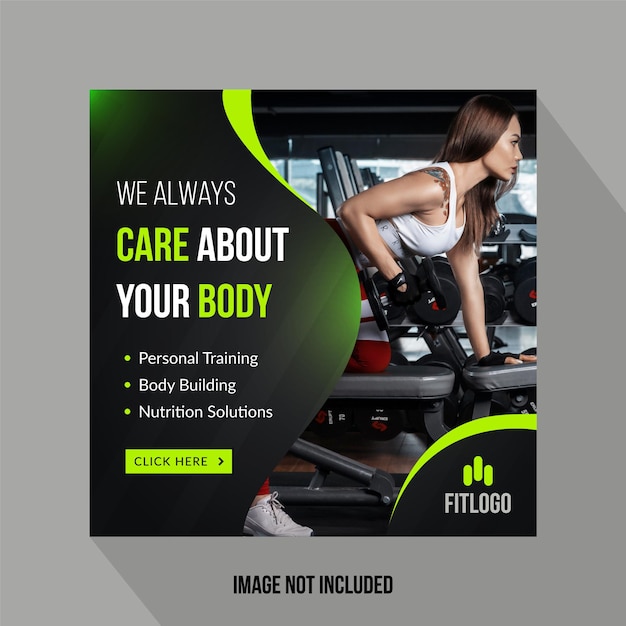 Fitness social media post banner template