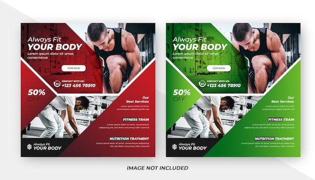 Fitness social media post design