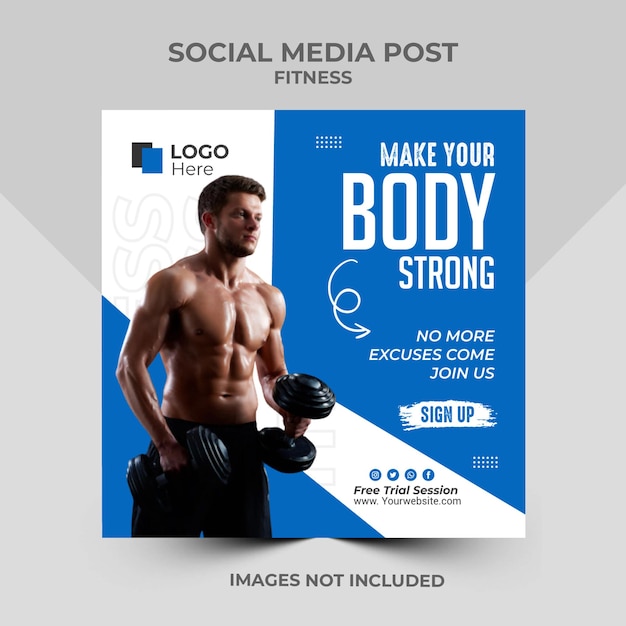 Fitness social media post design di annunci instagram