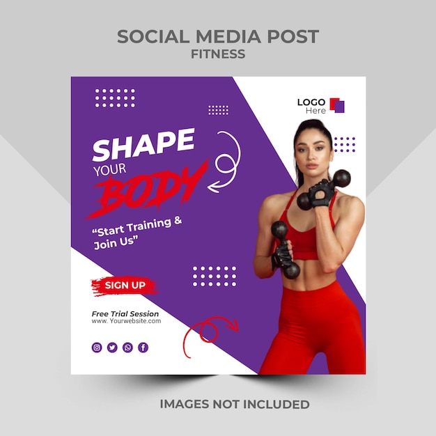 Fitness social media post instagram ads design