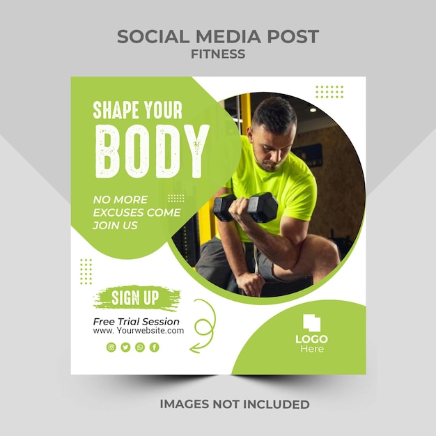 Fitness Social media post Instagram-advertentieontwerp