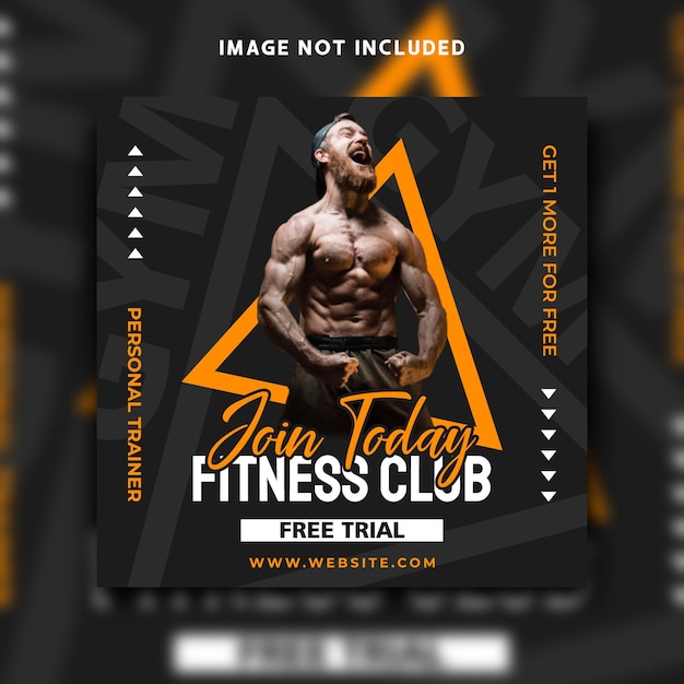 Fitness social media post instagram banner template design