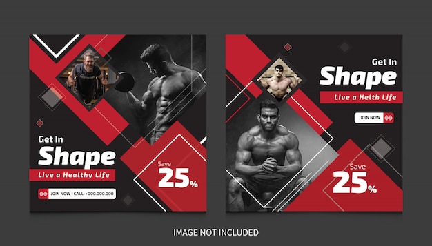 Fitness social media post template